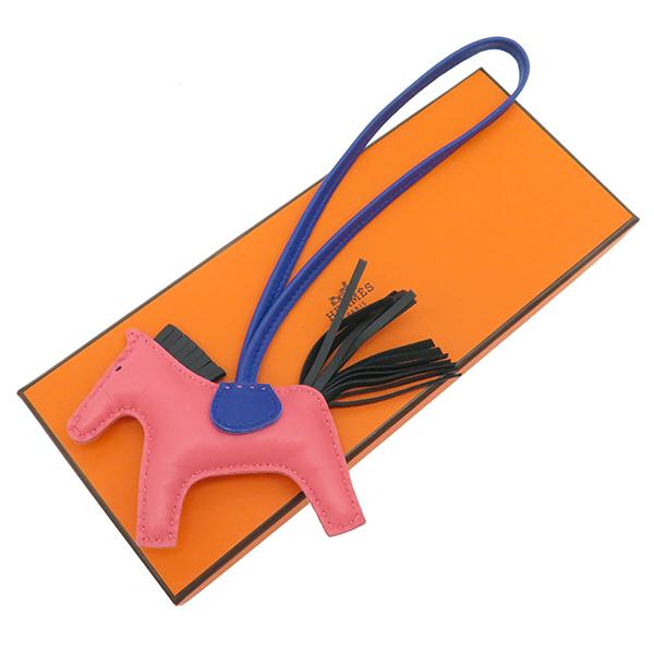 HERMES（エルメス） バッグチャーム ロデオPM ローズアザレ×ブルー