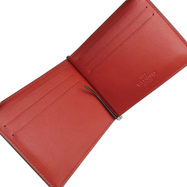 VALENTINO ヴァレンティノ 二つ折り財布 マネークリップ付き カモフラ 