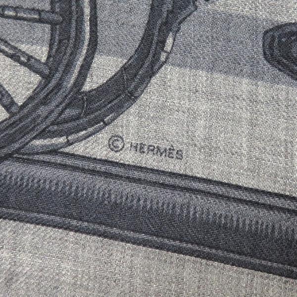 HERMES（エルメス） ストール ショール カレ100 CARRE グレー×ネイビー
