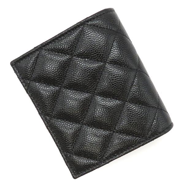 CHANEL マトラッセ キャビアスキン 二つ折り財布 ブラック マトラッセ シャネル 二つ折り財布 ココマーク ブラック キャビア