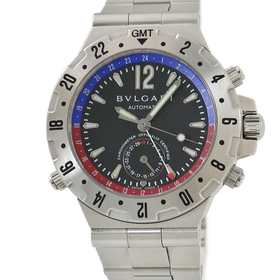 ディアゴノ 【3年保証】 ブルガリ プロフェッショナル GMT GMT40SSD 黒