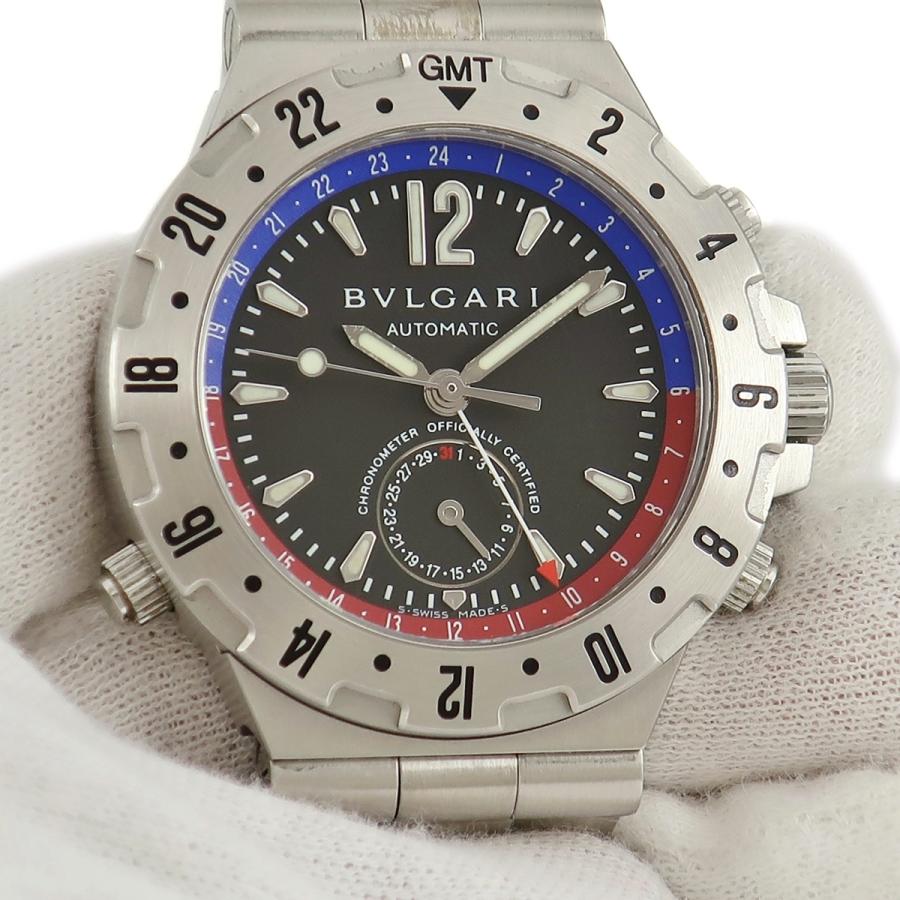 ディアゴノ 【3年保証】 ブルガリ プロフェッショナル GMT GMT40SSD 黒