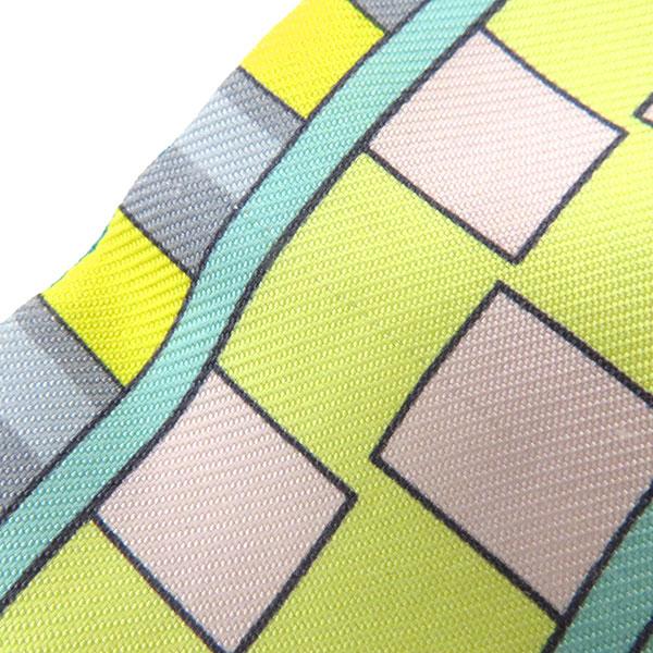 HERMES（エルメス） スカーフ ツイリー イエロー×グリーン×グレー