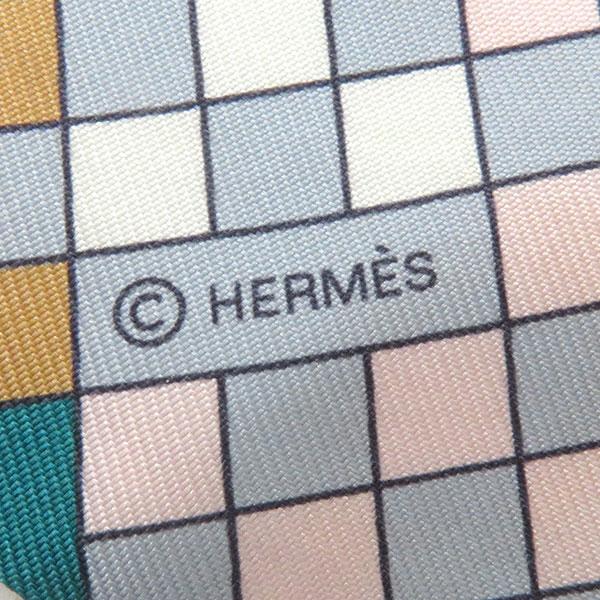 HERMES（エルメス） スカーフ ツイリー イエロー×グリーン×グレー