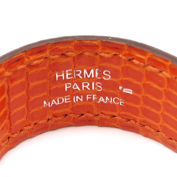 HERMES エルメス グローブホルダー ノマド オレンジ リザード メタル 
