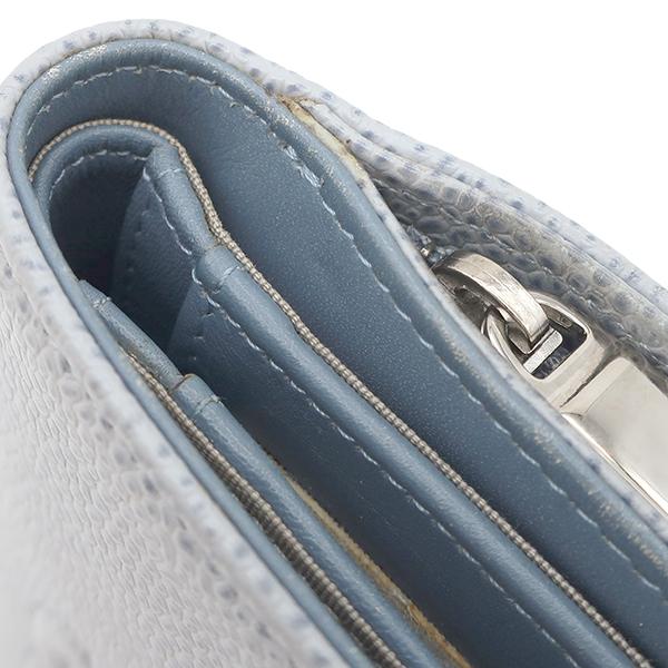 CHANEL（シャネル） 二つ折り財布 ココマーク ライトブルー キャビア