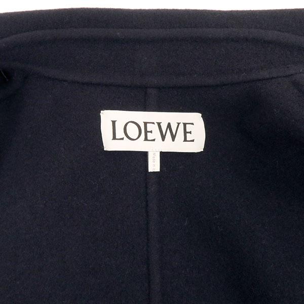 LOEWE（ロエベ） コート ダブルブレスト ネイビー ウール カシミヤ 