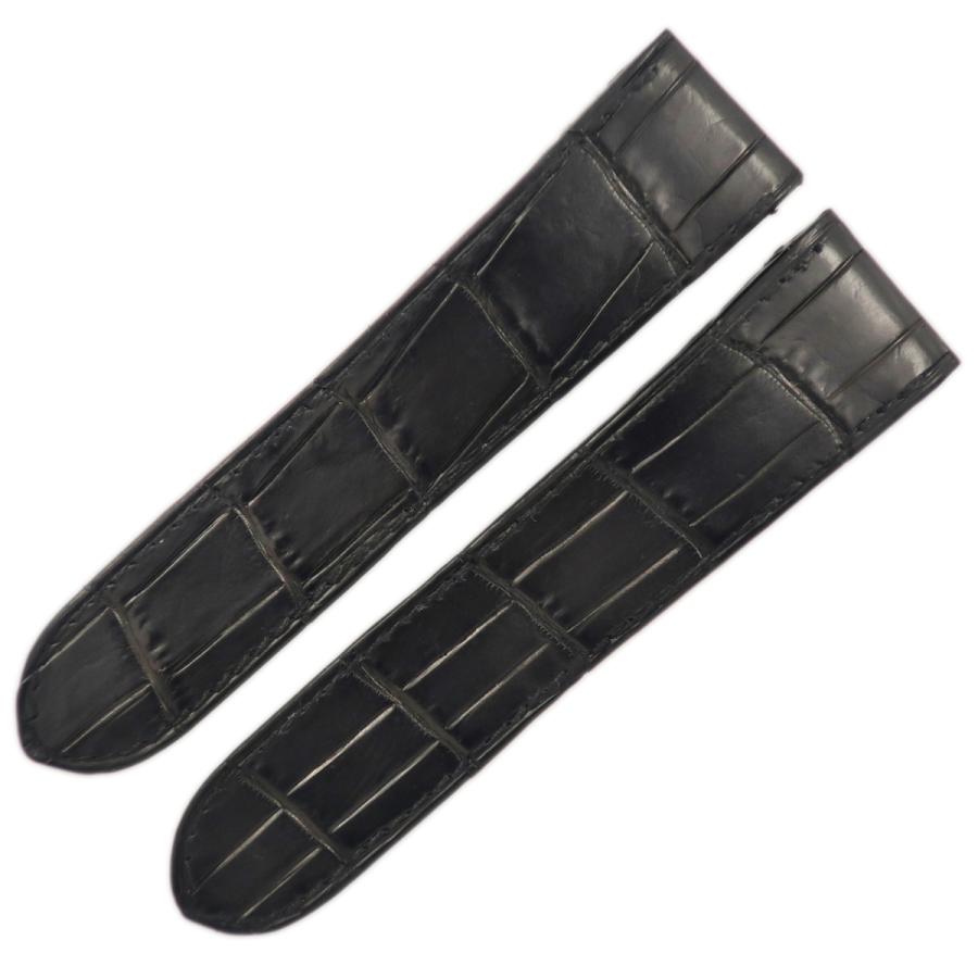 美品　カルティエ　サントスドゥカルティエ LM　ｄバックル用　ベルト　20mm カルティエ 美品 サントス用 汎用 他社製 クロコ レザー バンド ベルト
