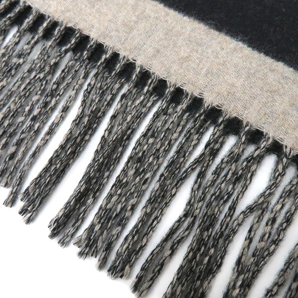 エルメス マフラー ラブストーリー ブラックXべージュシネ カシミヤ  