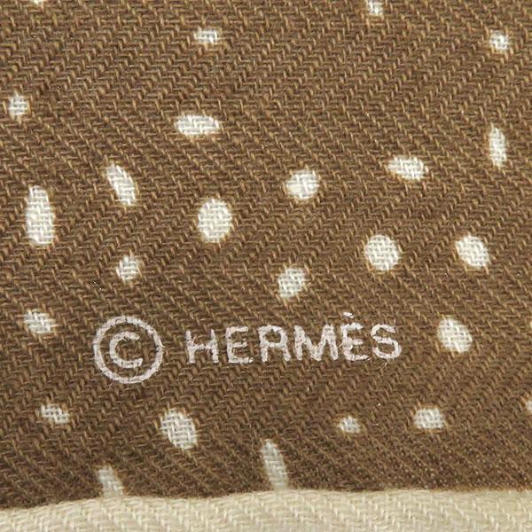 HERMES（エルメス） ストール キャメル×ブラン カシミヤ シルク