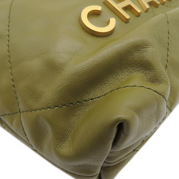 CHANEL シャネル 2WAYバッグ 22 ホーボーバッグ ミニ カーキ CHANEL シャネル 2WAYバッグ 22 ホーボーバッグ ミニ カーキ