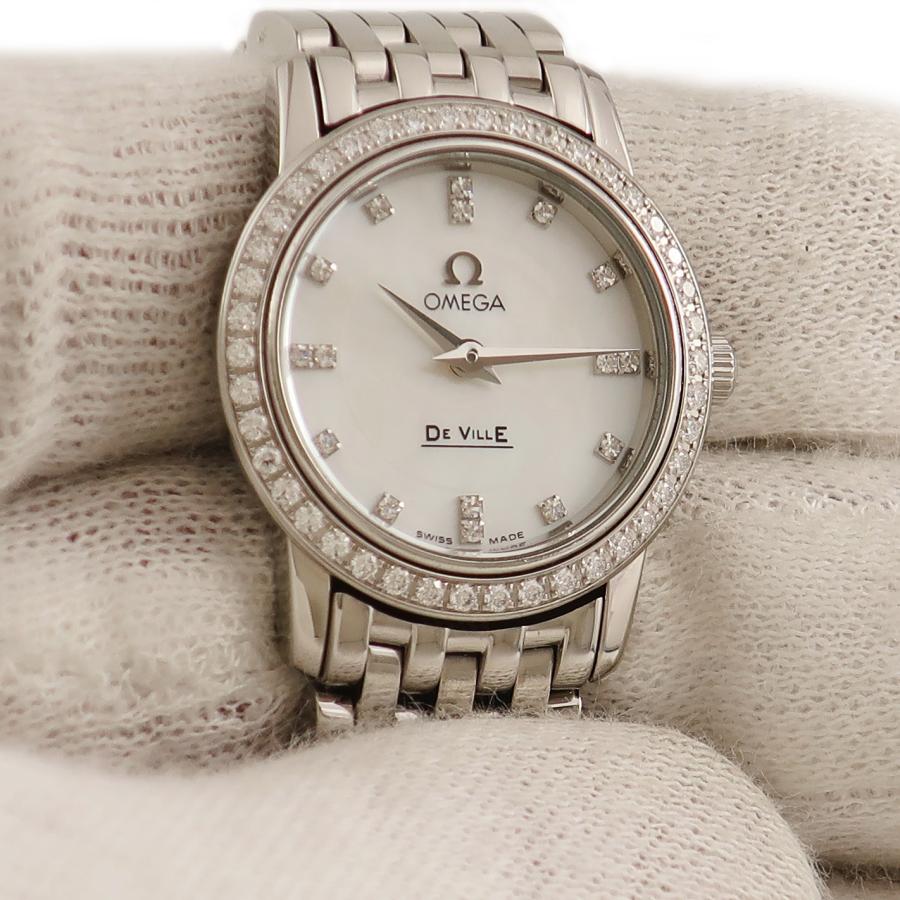 オメガ OMEGA 4575.75 デビル プレステージ ダイヤベゼル クォーツ レディース 良品 箱・保証書付き_754016 OMEGA（オメガ） OMEGA 4575.75 デビル プレステージ ダイヤベゼル