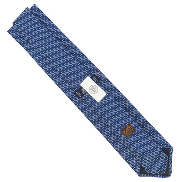 HERMES（エルメス） ネクタイ H'Scalator 8cm シルク ブルー 新品 未