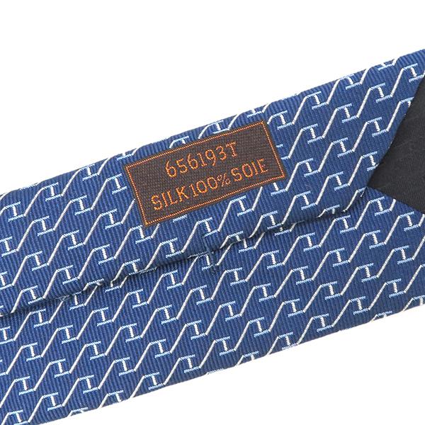 HERMES（エルメス） ネクタイ H'Scalator 8cm シルク ブルー 新品 未