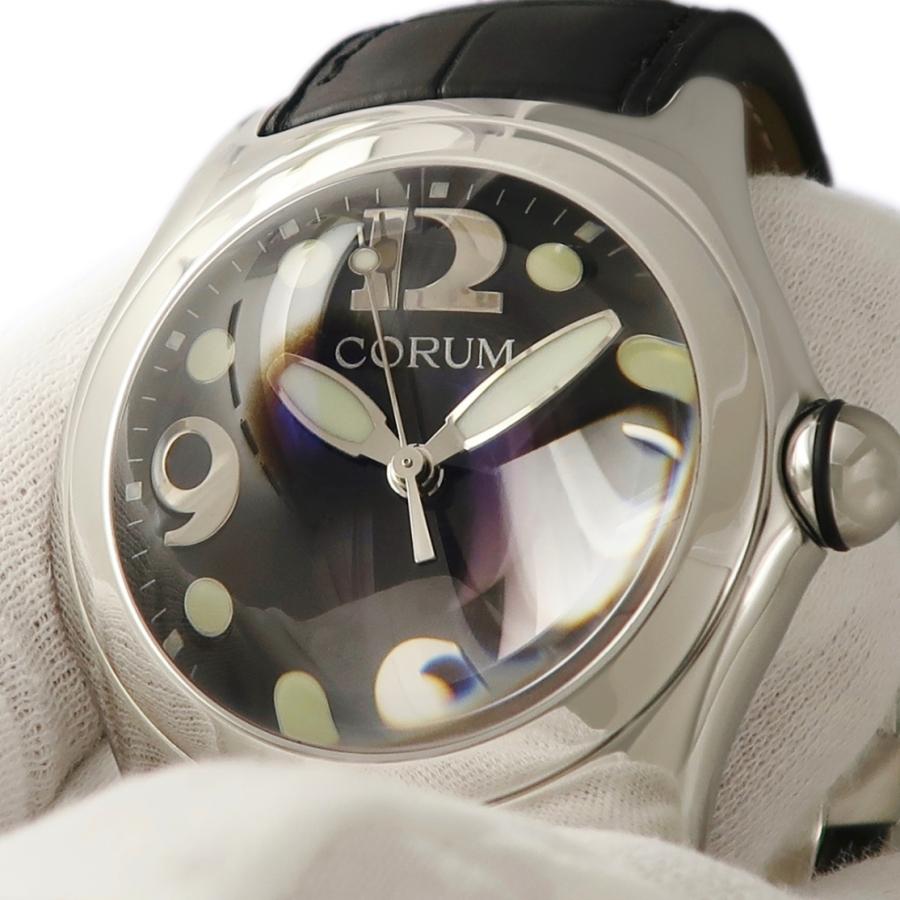 【3年保証】 コルム バブル 163.150.20 黒 アラビア ドット ドーム型ガラス クオーツ メンズ 腕時計｜ibe7171｜04
