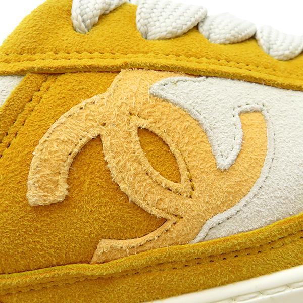 CHANEL シャネル スニーカー ココマーク スウェード イエロー #35  