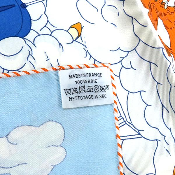 HERMES（エルメス） スカーフ カレ90 CARRE シルク ブルー 【Sur Mon