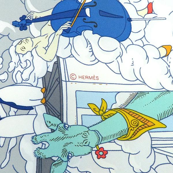 HERMES（エルメス） スカーフ カレ90 CARRE シルク ブルー 【Sur Mon
