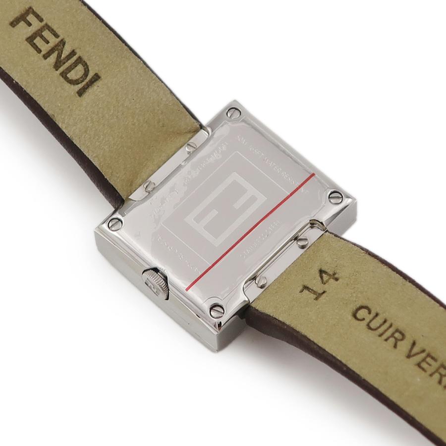 【美品】フェンディ レキュタンギュラー メンズ シルバー 腕時計 894 美品】フェンディ レキュタンギュラー メンズ シルバー 腕時計