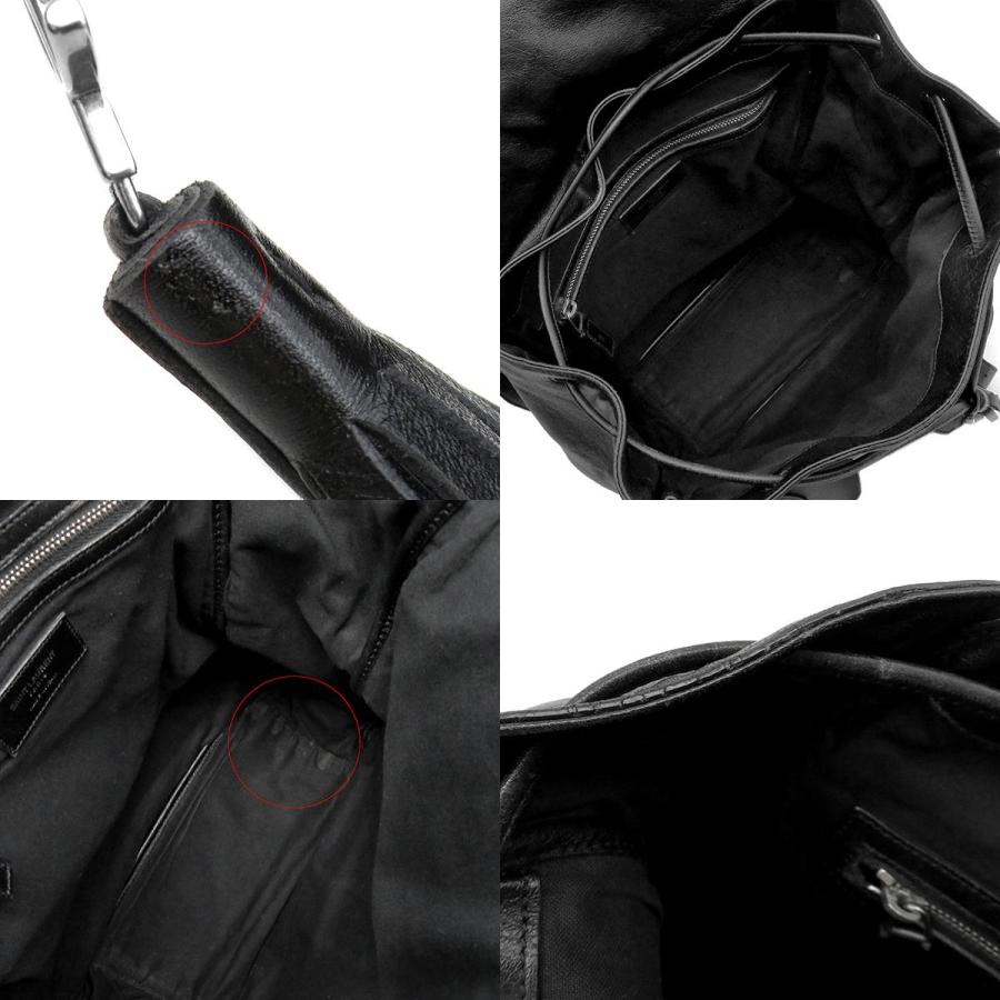 【美品】イブサンローランYSL リュック レザー　本革　ブラック SAINT LAURENT イヴサンローラン シティ リュック オールレザー