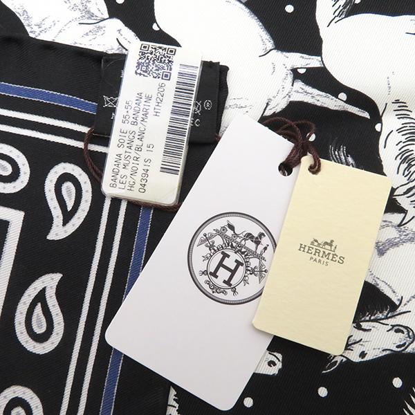 HERMES（エルメス） スカーフ カレ55 CARRE シルク ブラック 新品 未