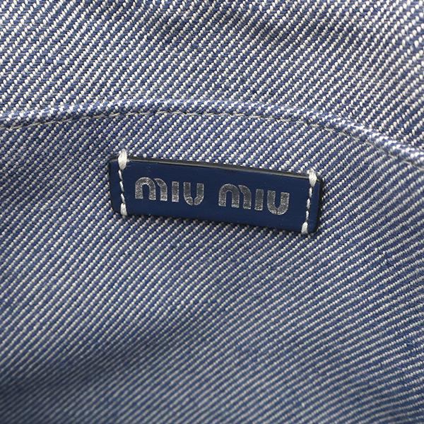 miu miu（ミュウミュウ） 2WAYバッグ ジャガード ロゴ バッグ デニム