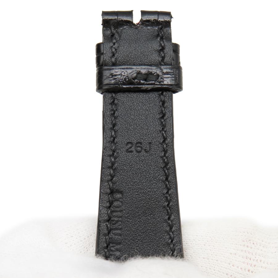 ピエールクンツ 未使用 純正 替え 予備 クロコ ベルト ストラップ バンド 20mm ブラック 黒 メンズ 腕時計_4