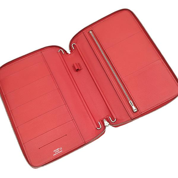 HERMES エルメス 手帳カバー アザップコンバイン アリゲーター レッド 