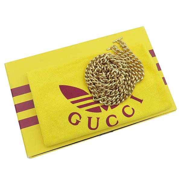 GUCCI（グッチ） チェーンウォレット adidas コラボ レザー レッド 赤