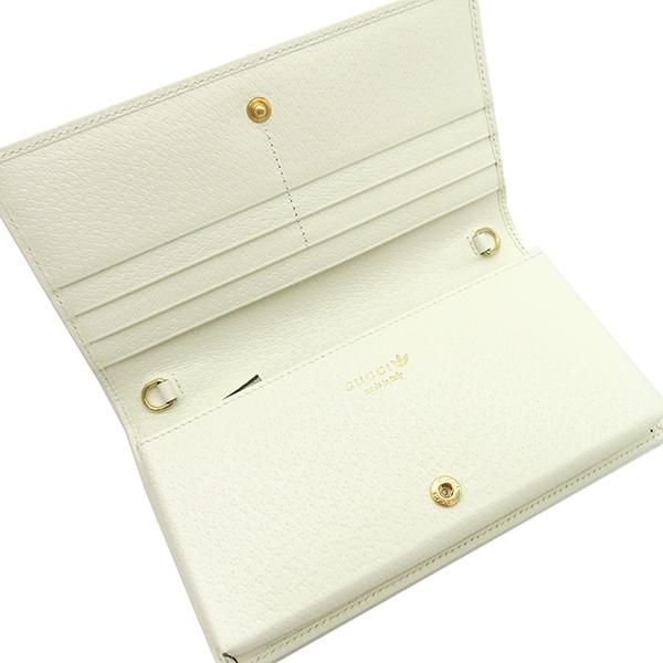 グッチ GUCCI チェーンウォレット adidas コラボ レザー レッド×ホワイト ゴールド金具 赤 白 アディダス  621892 【箱】【中古】 GUCCI（グッチ） チェーンウォレット adidas コラボ レザー レッド 赤
