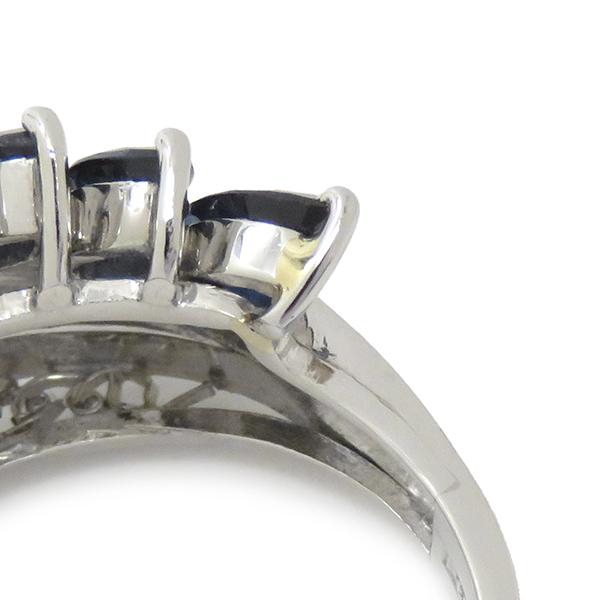 リング 指輪 サファイア Pt900 シルバー ブルー 青 11号 中古  