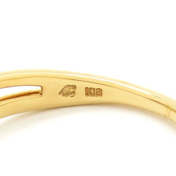リング 指輪 ウエーブ デザインリング K18YG ゴールド 4℃ 750AU 18K 12  