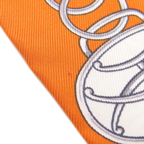 HERMES エルメス スカーフ ツイリー シルク オレンジ 【LIFT PROFILE 