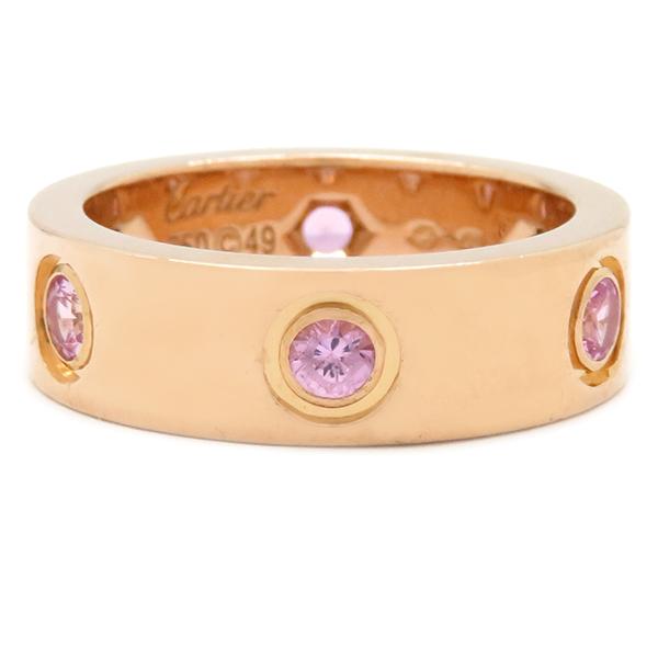 Cartier LOVEリング 18KPG ピンクサファイア LOVE（Cartier） カルティエ リング 指輪 ラブリング フル ピンク