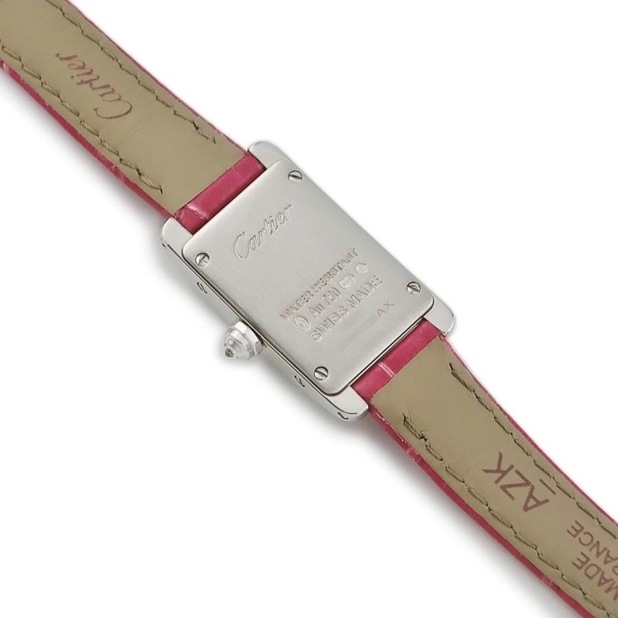 CARTIER カルティエ WB710015 ミニタンク アメリカン 腕時計 K18WG 革 ダイヤモンド レディース [中古] 中古)CARTIER カルティエ タンク アメリカン ミニ WB710015（商品ID
