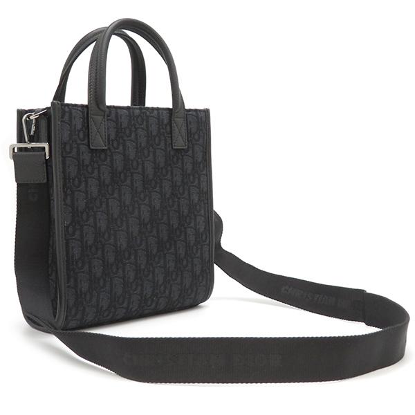 クリスチャン・ディオール Christian Dior 2WAYバッグ Safari ノースサウス トートバッグ キャンバス レザー ブラック ガンメタル金具 ハンドバッグ 黒  1ESPO311YKY_H03E 【保存袋】【中古】 Christian Dior（クリスチャン・ディオール） 2WAYバッグ Safari