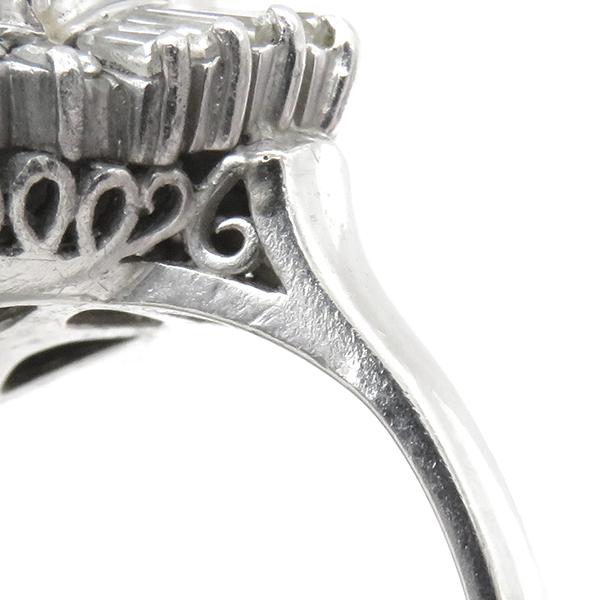 リング 指輪 パール ダイヤリング Pt900 シルバー 1粒 1P Pm900 8.5号  