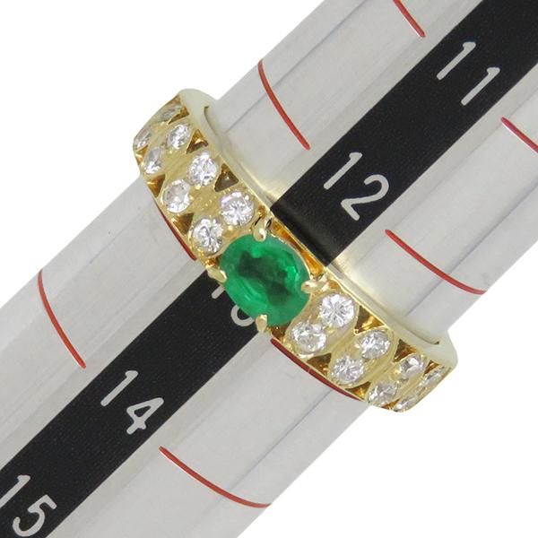 リング 指輪 エメラルド ダイヤモンド K18YG ゴールド グリーン 緑  