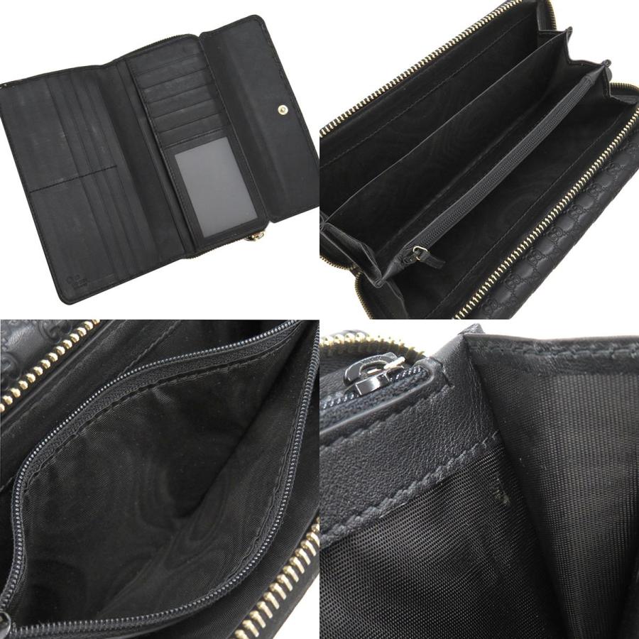 グッチ 長財布 札入れ カード入れ GG マイクロシマ レザー ブラック 大容量 グッチシマ グッチ 長財布 マイクログッチシマ レザー ブラック