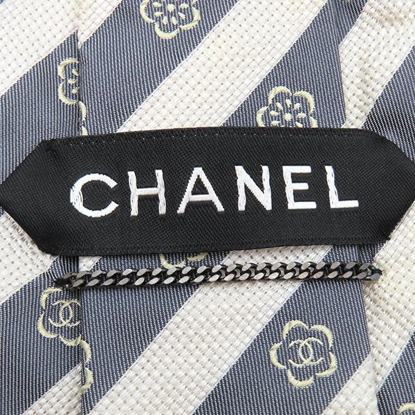 CHANEL（シャネル） ネクタイ CHANELココマーク 10cm シルク グレー
