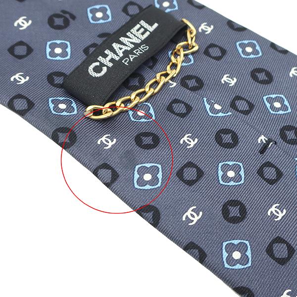 HERMES シャネル ネクタイ ココマーク 9.5cm シルク グレー 花柄 HERMES シャネル ネクタイ ココマーク 9.5cm シルク グレー 花柄