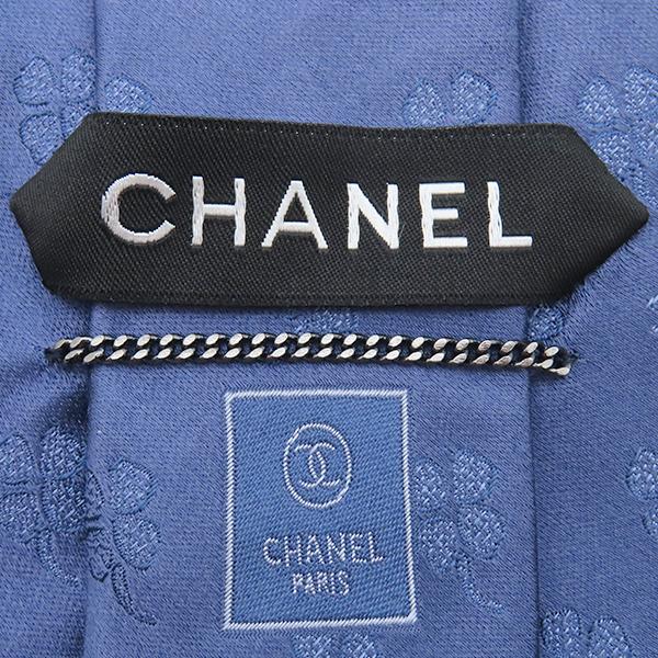 CHANEL（シャネル） ネクタイ クローバー柄 9.5cm シルク ブルー