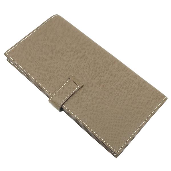 HERMES エルメス 長財布 ベアンスフレ ヴォーエプソン グレー 