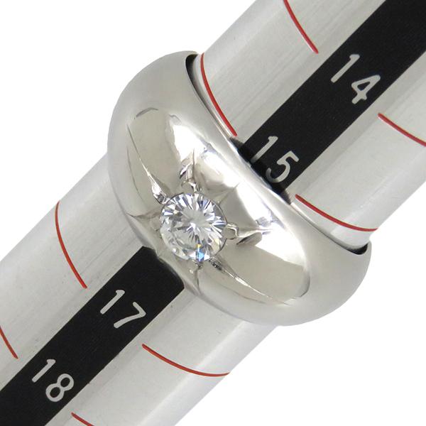 リング 指輪 ダイヤリング Pt850 シルバー 月甲丸 15.5号 中古  
