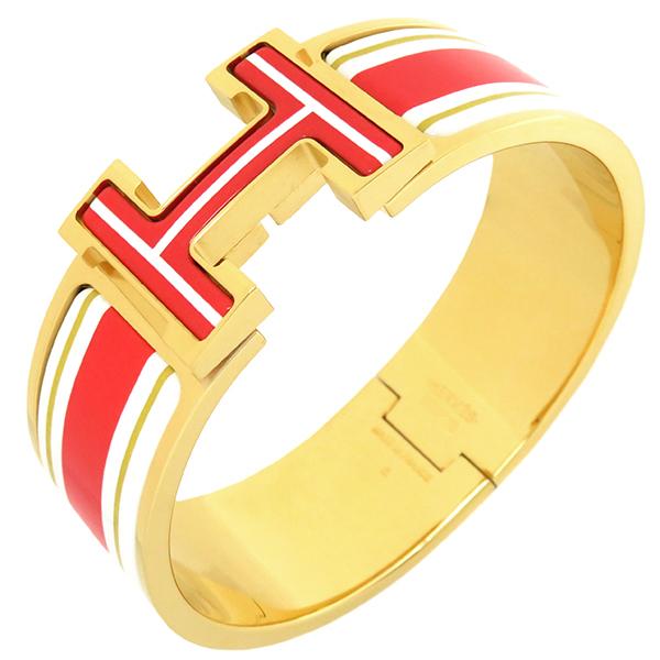 週末値下即決！Hermèsエルメス♡クリッククラックH/バングルブレスレット HERMES（エルメス） ブレスレット クリッククラックHH PM GP オレンジ