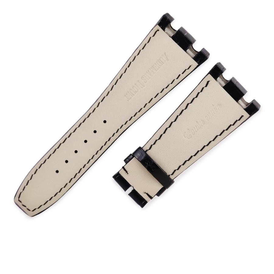 【純正品】オーデマピゲ レザーベルト ブラックカラー クロコ柄 28-29ｍｍ用 AUDEMARS PIGUET（オーデマピゲ） ロイヤルオーク用 クロコバンド 未