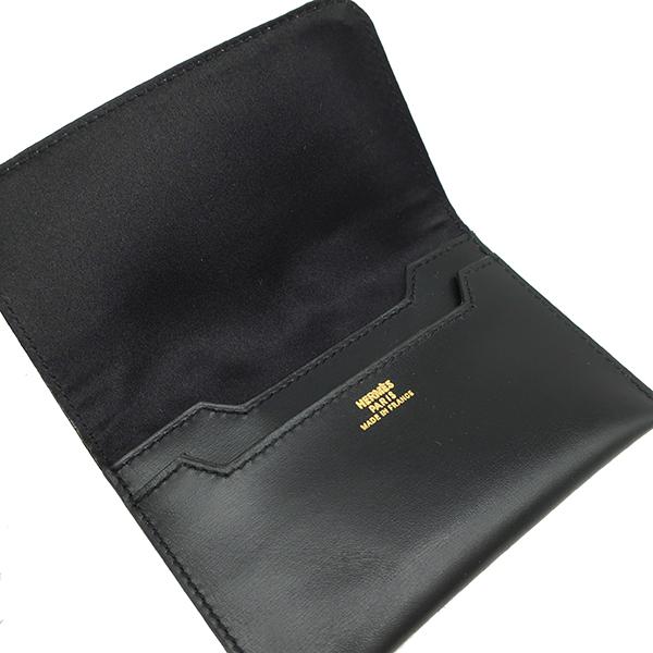 HERMES エルメス 名刺ホルダー 正規品『新品・未使用』 HERMES（エルメス） 名刺入れ カードホルダー ボックスカーフ ブラック