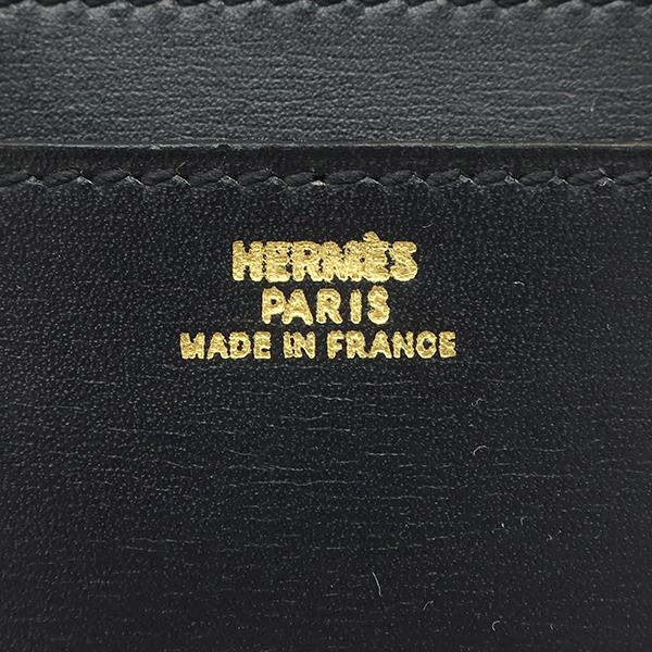 HERMES（エルメス） 名刺入れ カードホルダー ボックスカーフ ブラック
