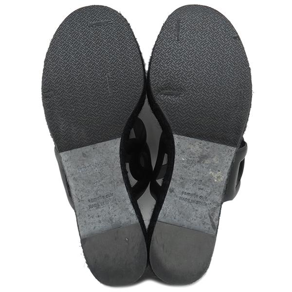 HERMES ティボリ ウェッジソール エスパドリーユ サンダル 35 ブラック HERMES エルメス サンダル ウェッジソール エスパドリーユ