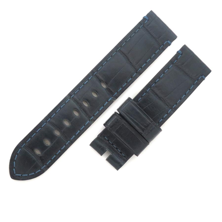 パネライ　純正　革ベルト　レザー　ストラップ　ネイビー　クロコ OFFICINE PANERAI パネライ 腕時計パーツ クロコダイル ネイビー 新品